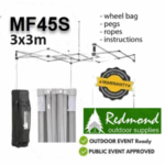 MF45S Frame 3x3m HEX inc. Wheel bag, Pegs Ropes 3 YR Warr